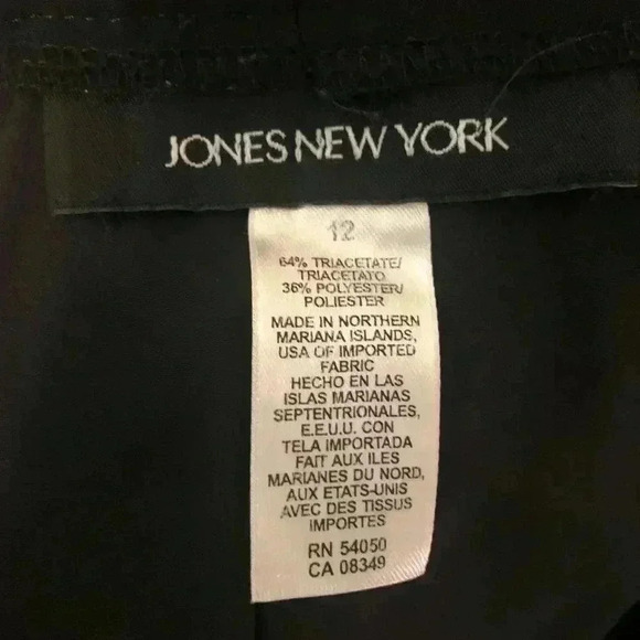 Jones New York Sz 12 Black Pleated Dress Pants Bootcut Lined Pockets - Picture 3 of 6
